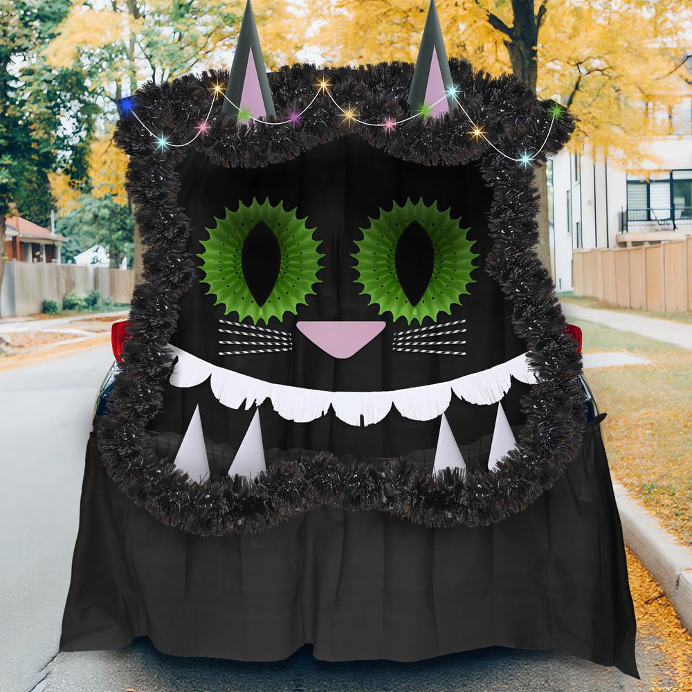 Fanfanwin front view trunk display showing full black cat setup and instant curb appeal