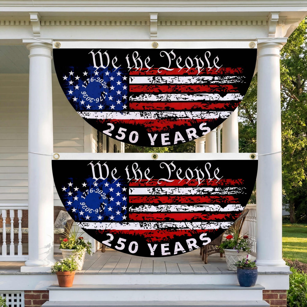 Fanfanwin front view of full 6-piece set showing bold anniversary design and curb appeal