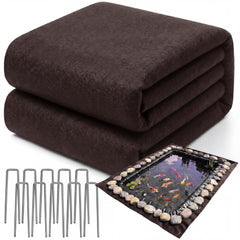 Fanfanwin front view of brown 10x15 ft underlayment protecting liner