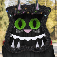 Fanfanwin black tinsel garland with paper fans illustrating texture and layered decoration