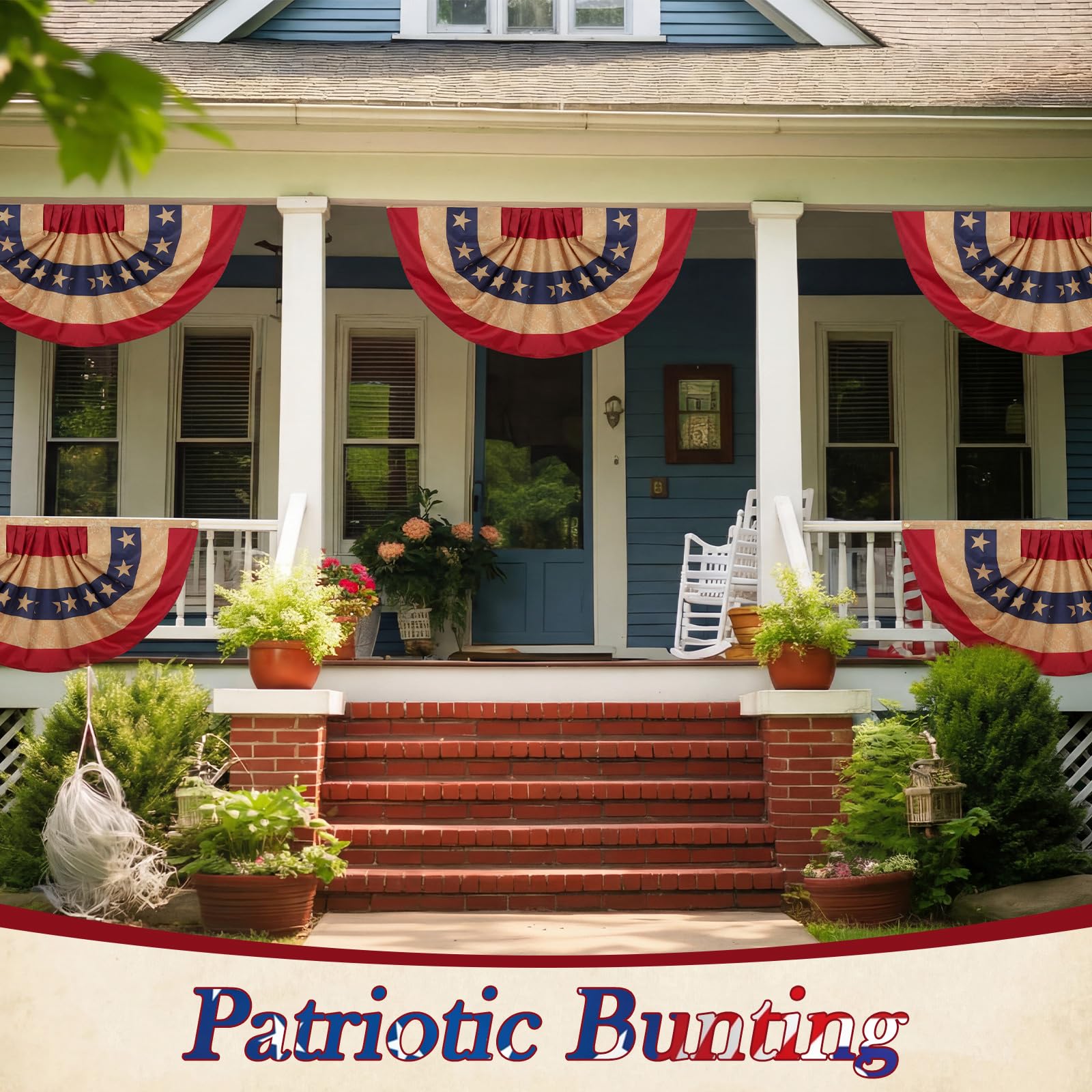 Fanfanwin lifestyle fence decoration showing pennants on fence benefit: charming outdoor ambiance