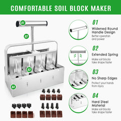 FANFX in use forming soil blocks quickly for efficient planting