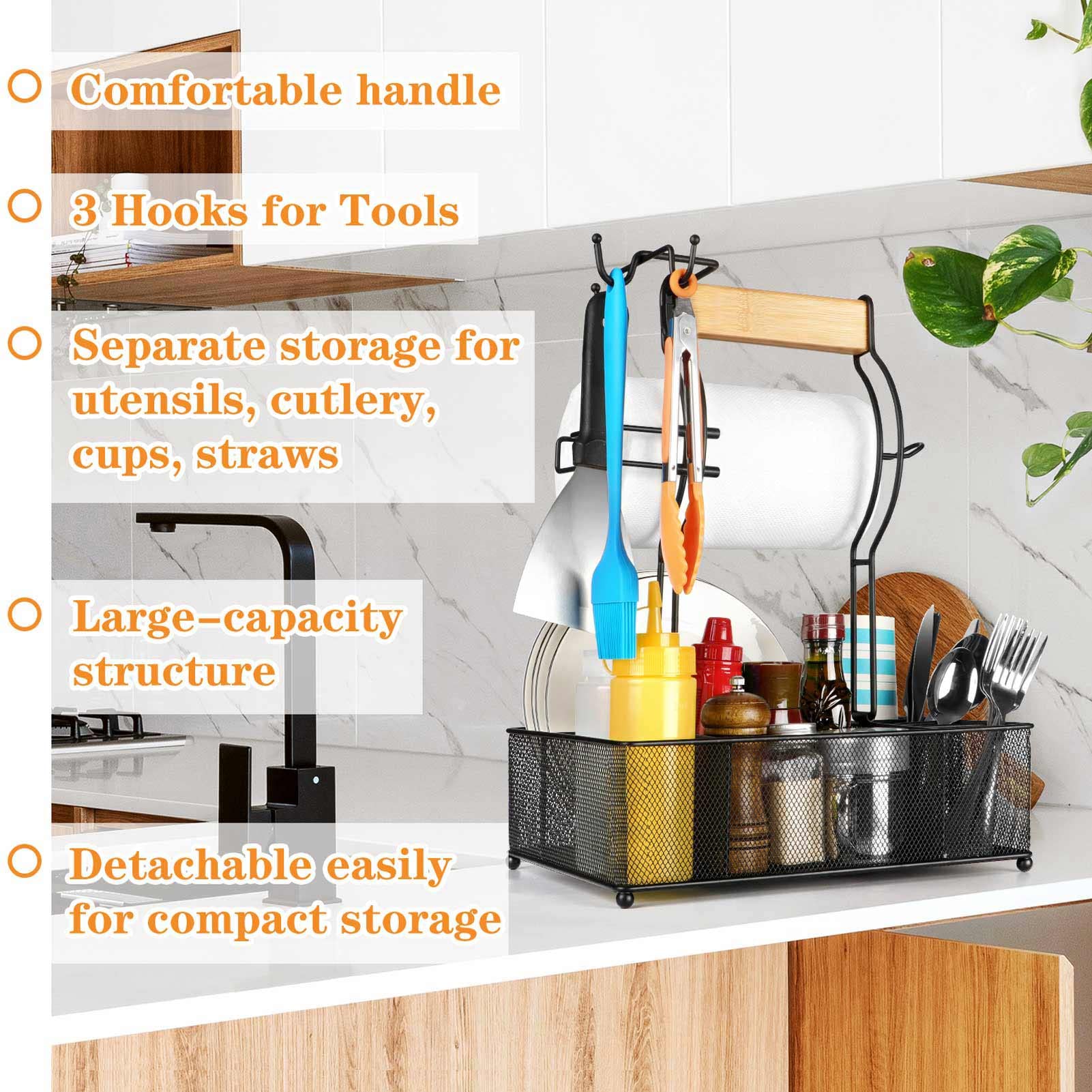 FANGSUN paper towel holder detail keeps rolls accessible during grilling