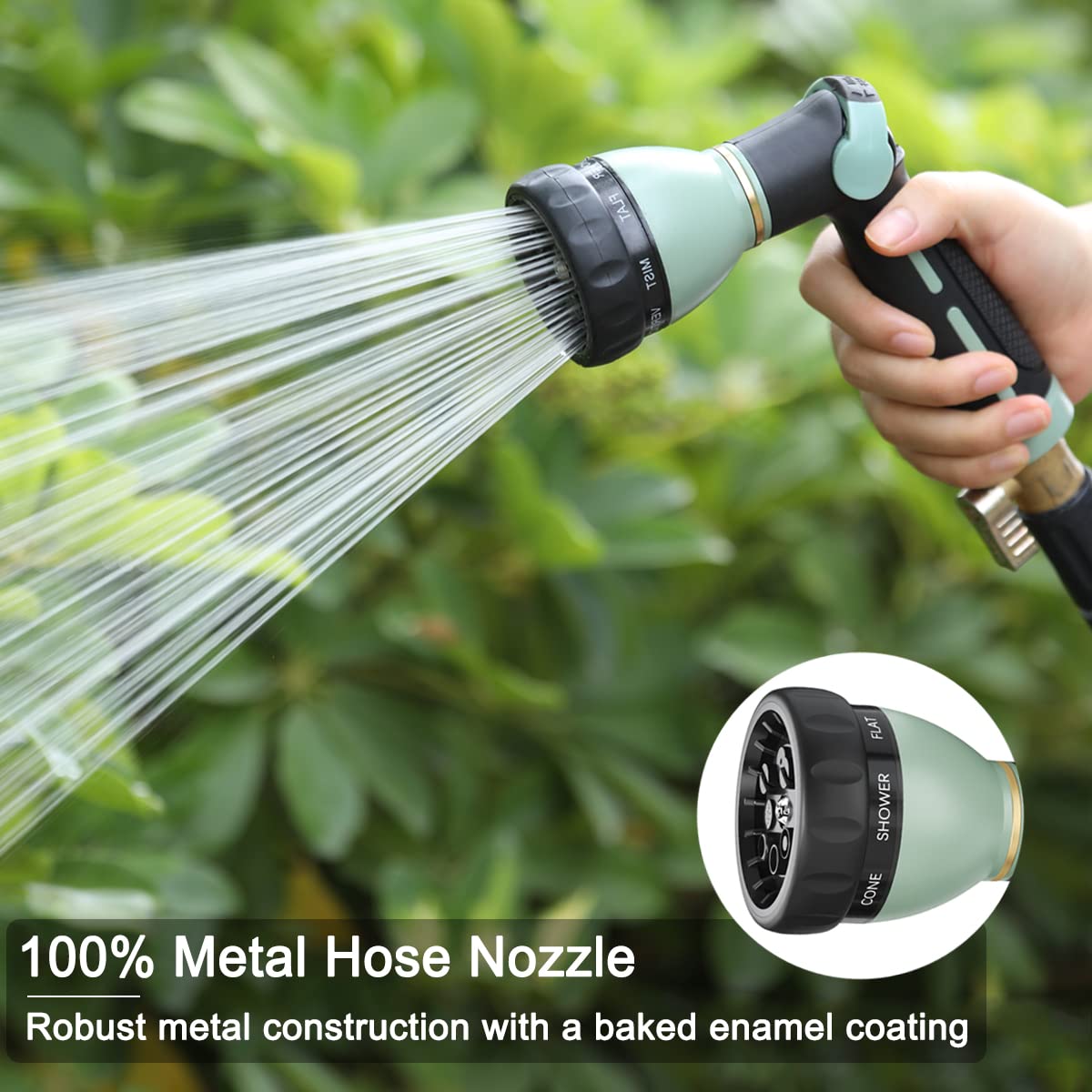 FANHAO thumb control close-up highlighting easy one-handed flow control benefit