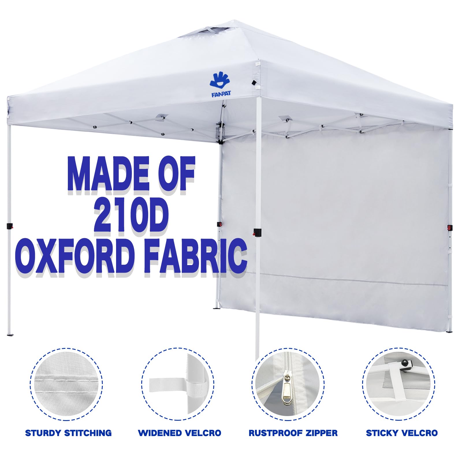 FANPAT folded sidewalls in storage bag showing compact portability benefit