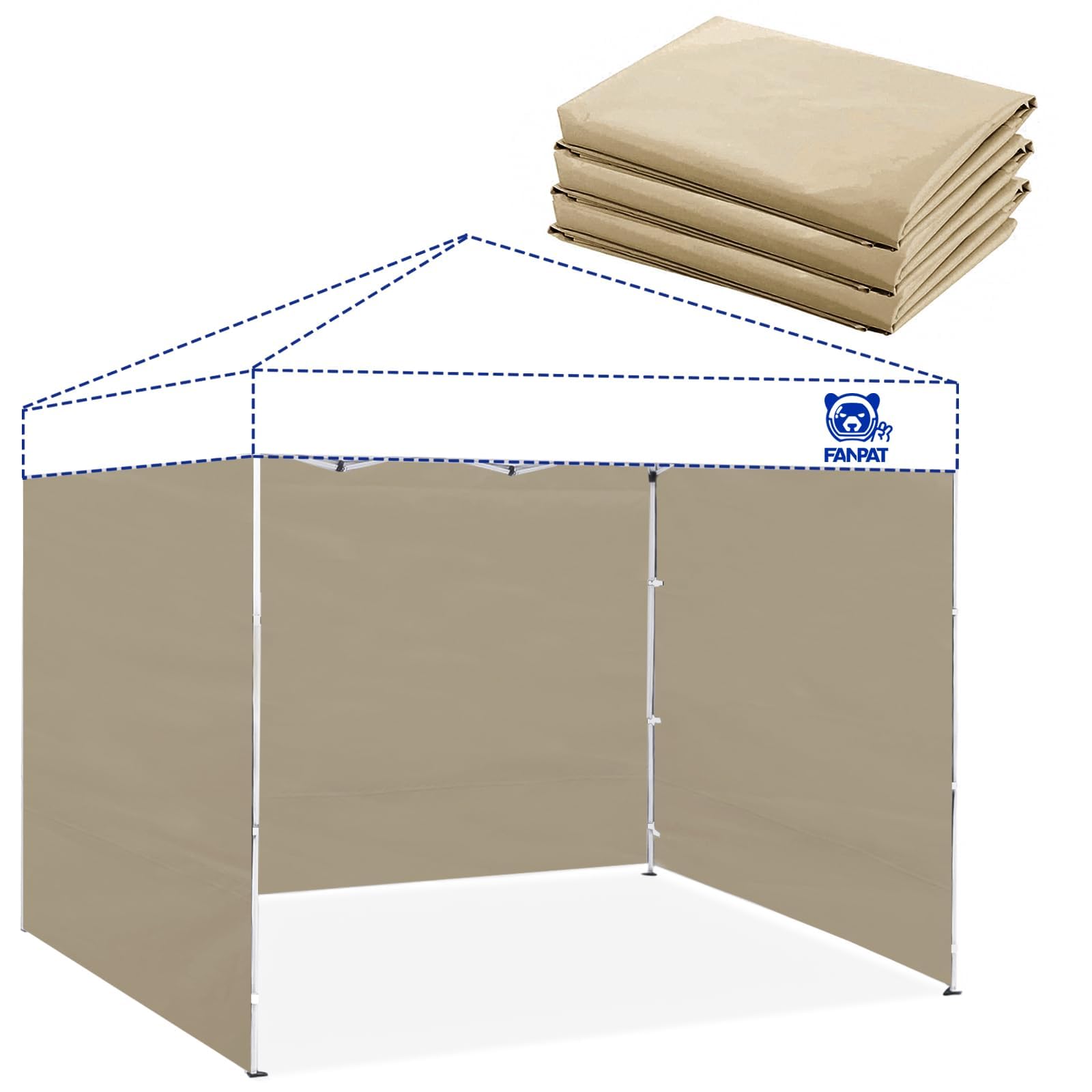 FANPAT khaki front view showing full panel and coverage benefit