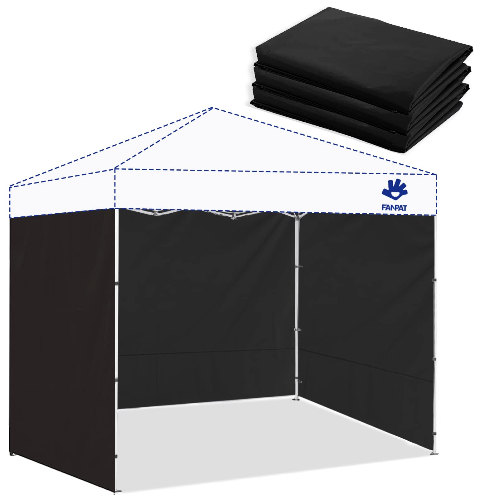 FANPAT front view of black sidewall showing full coverage and neat fit