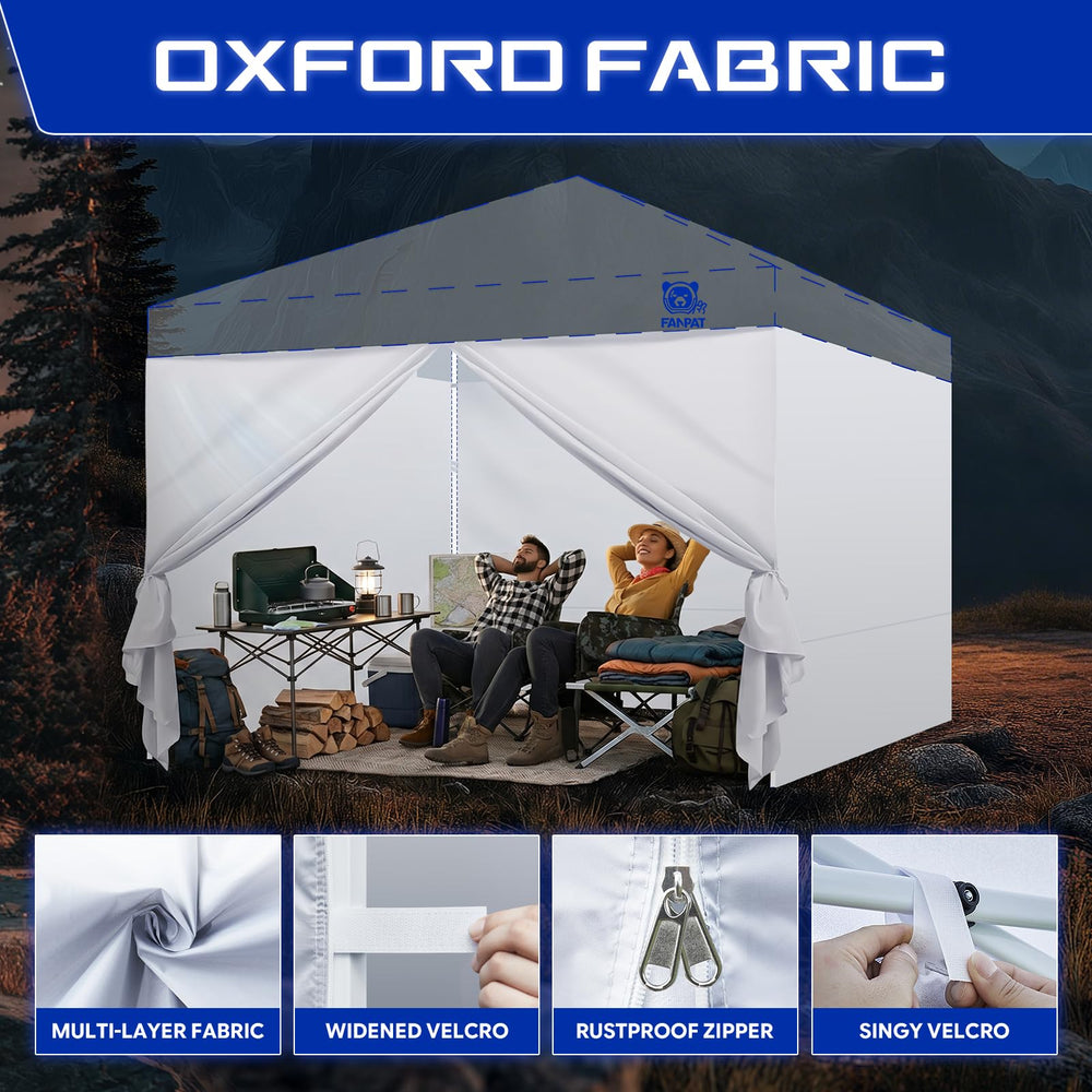 FANPAT sidewall in use at market booth enhancing privacy and weather protection
