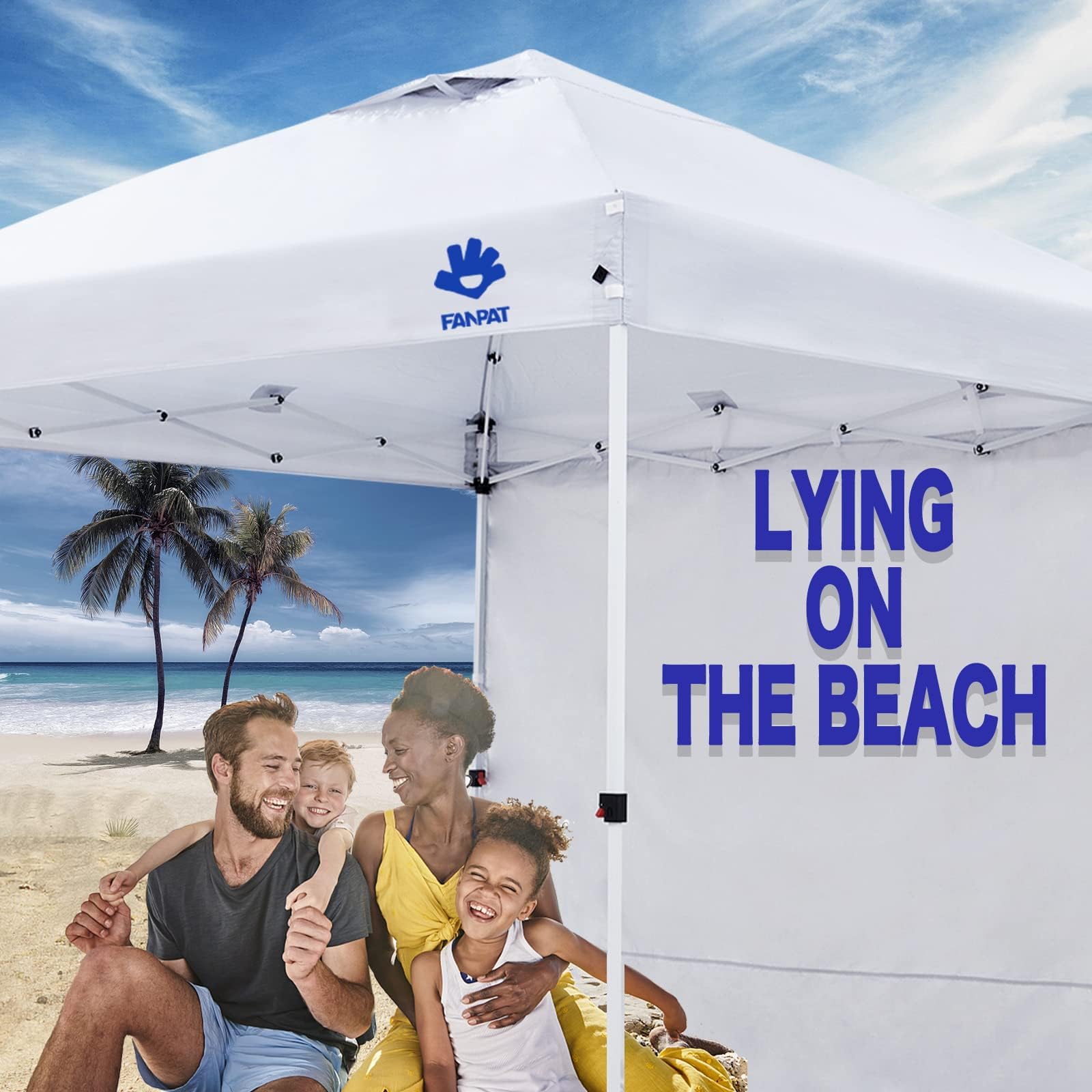FANPAT sidewalls on a market booth showing privacy and shelter benefit
