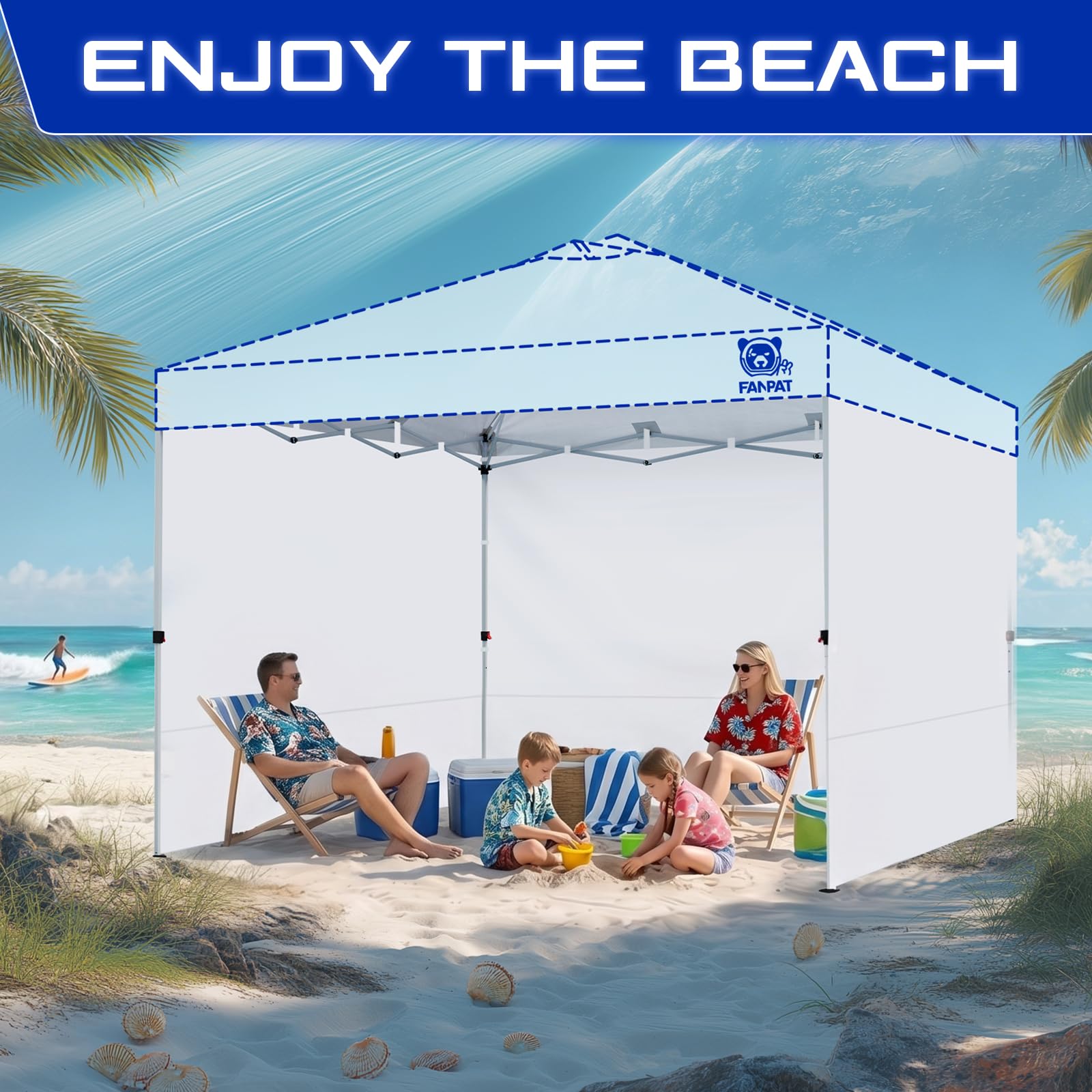 FANPAT sidewall at market stall showing professional backdrop benefit