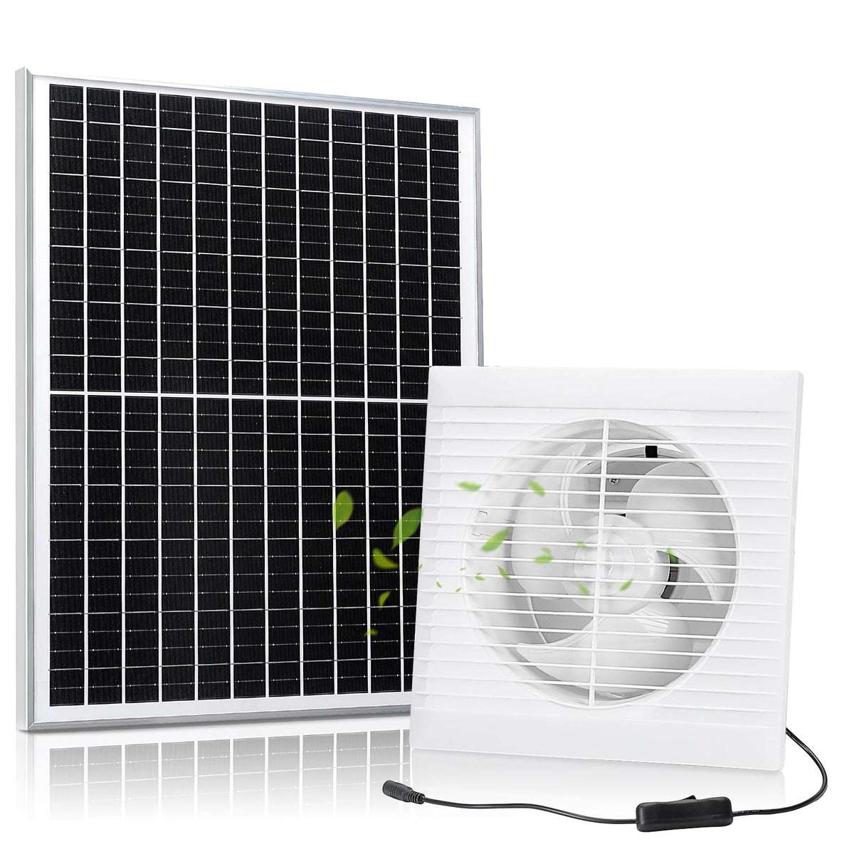 Fanspex front view of fan and panel showing compact integrated kit benefit