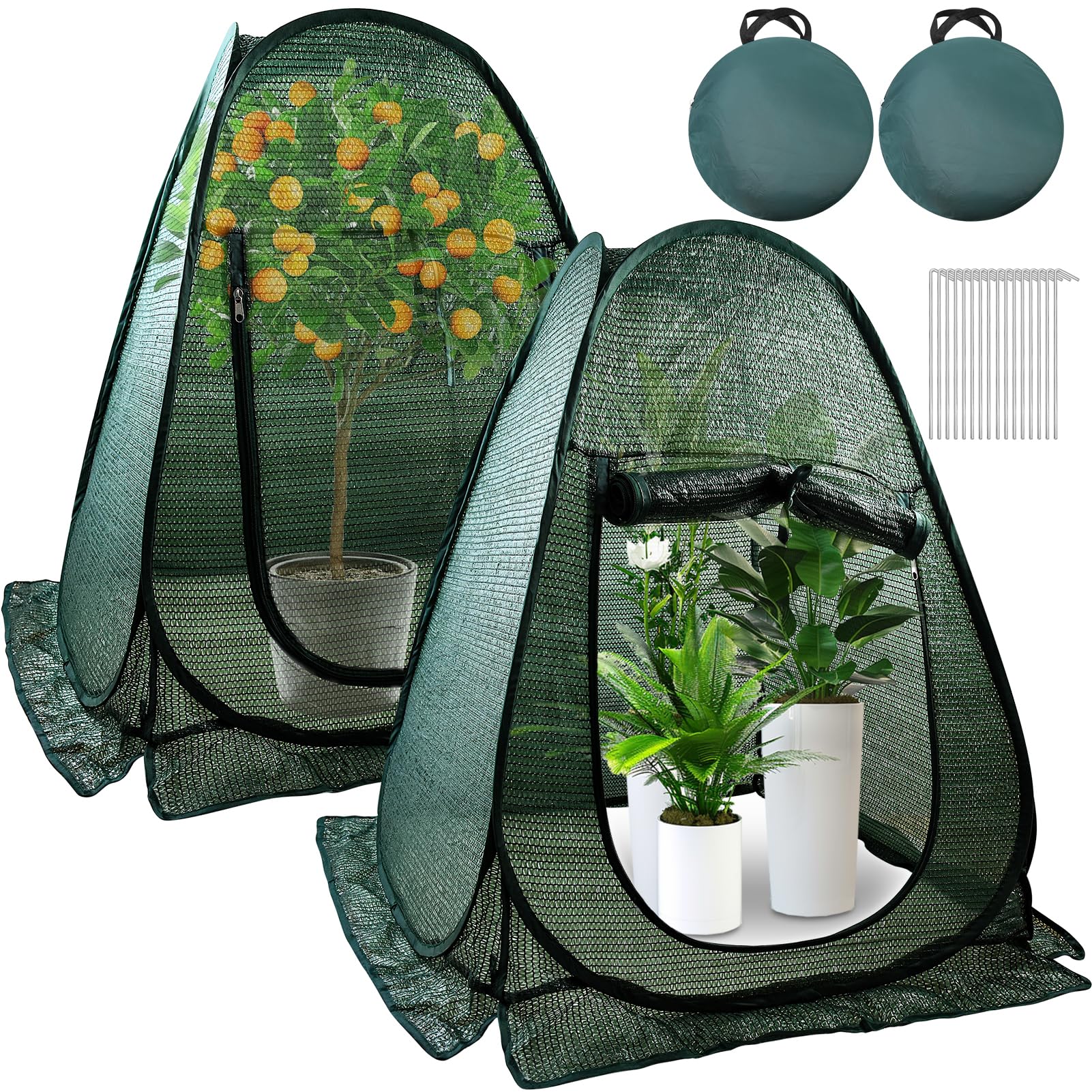 Fantang front view of tent open showing protection and shade