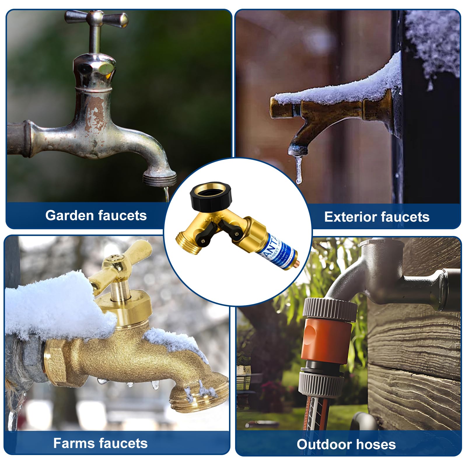 Fantang outdoor spigot in winter garden demonstrating reliable protection