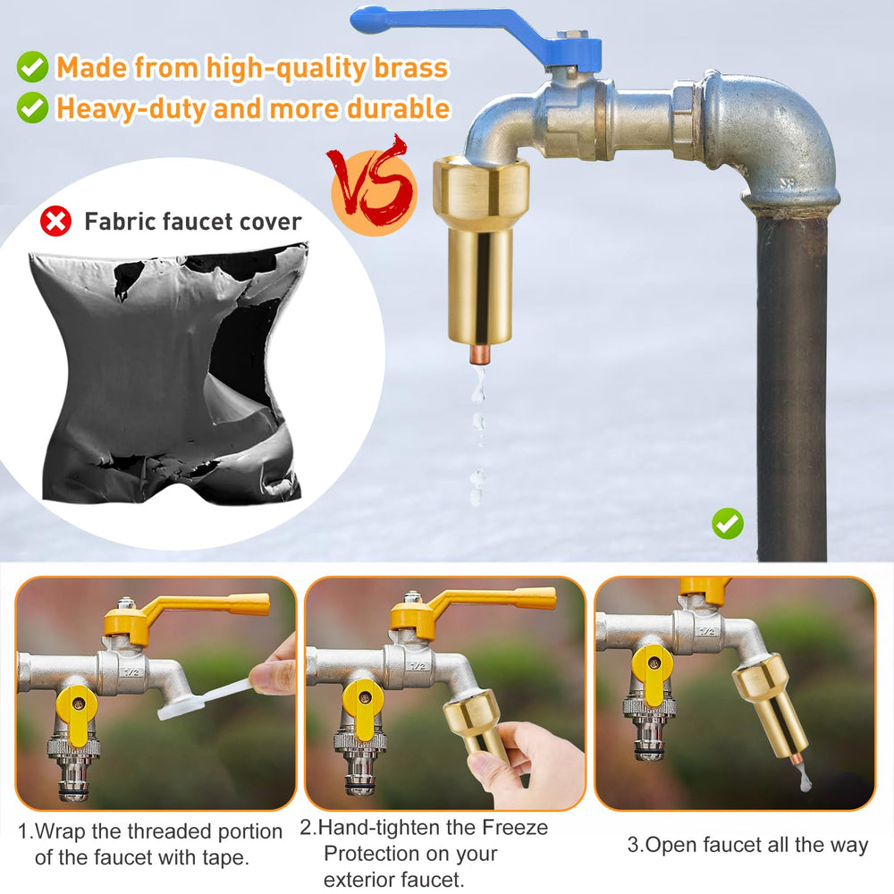 Fantang valve installed on garden spigot demonstrating easy installation and protection