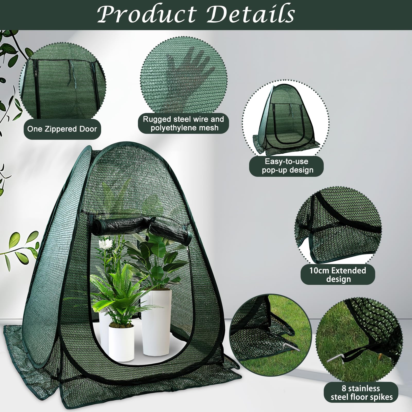 Fantang tent zipper door open for easy plant access and care