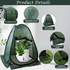 Fantang tent zipper door open for easy plant access and care