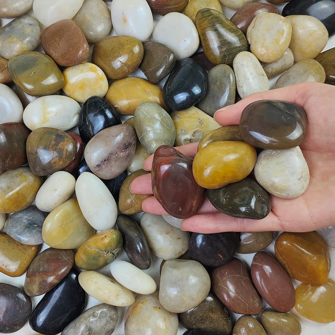 FANTIAN front of bag showing 10 lbs natural river stones benefit durable supply