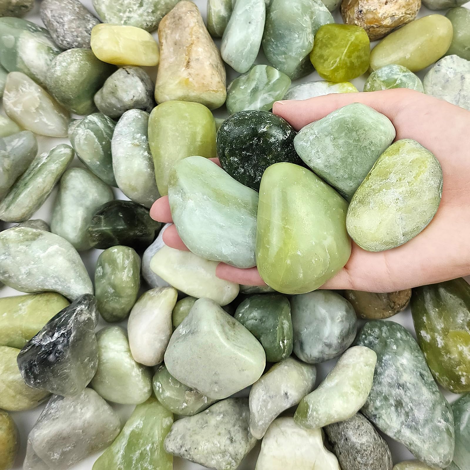FANTIAN front-of-bag showing 10 lb polished jade rocks and product label benefits