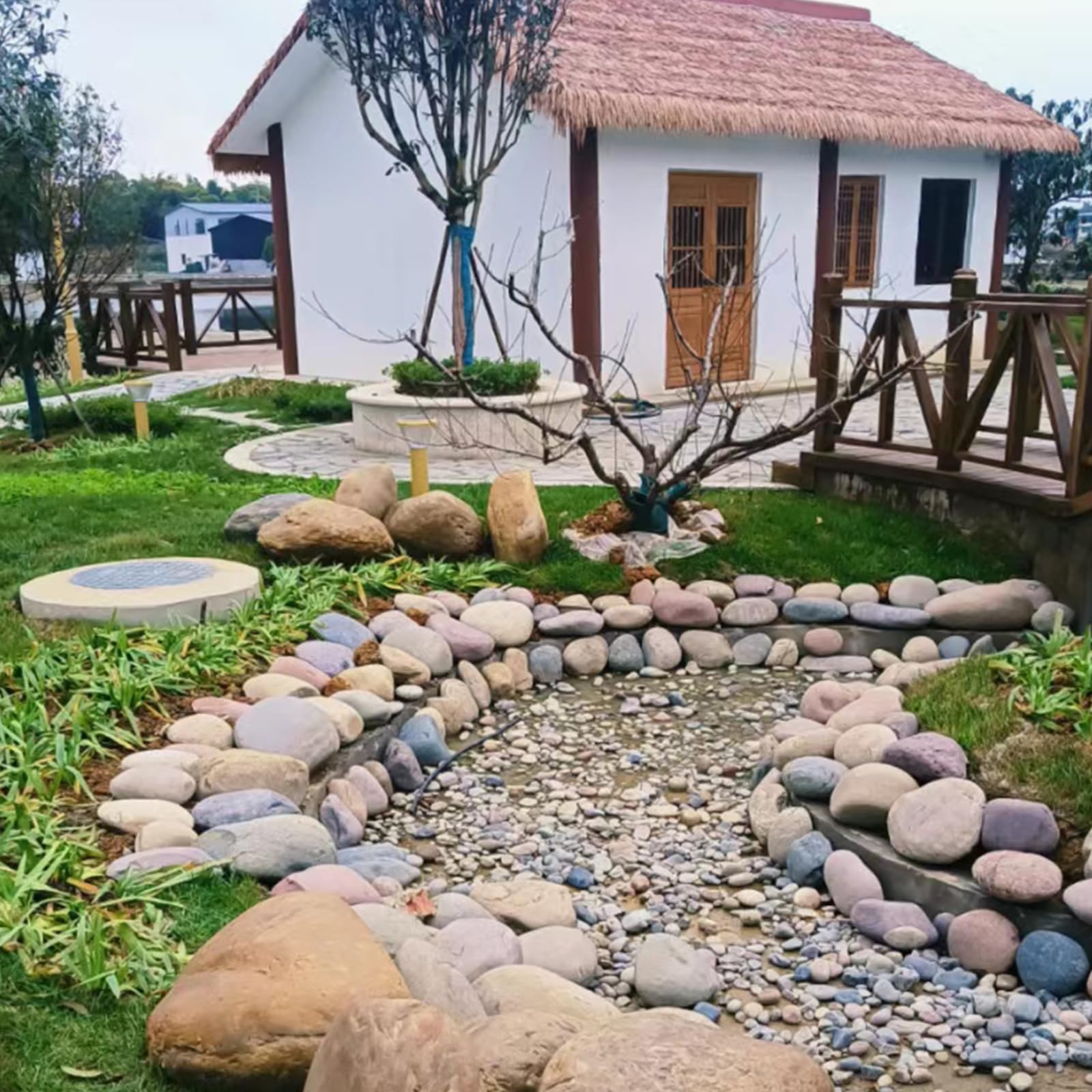 FANTIAN painted rocks craft display demonstrating creative garden decoration use
