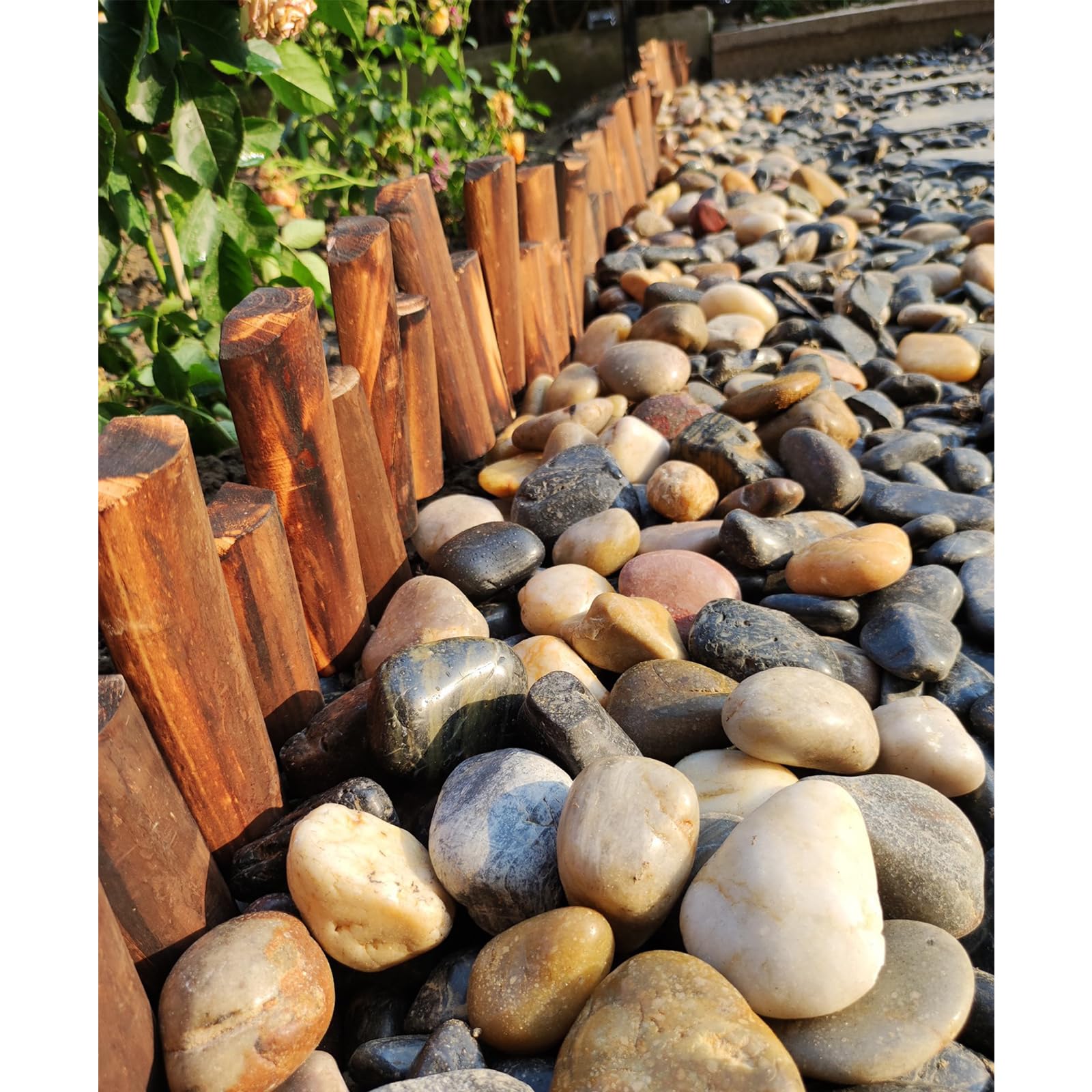 FANTIAN pebbles used on garden pathway offering barefoot comfort benefit