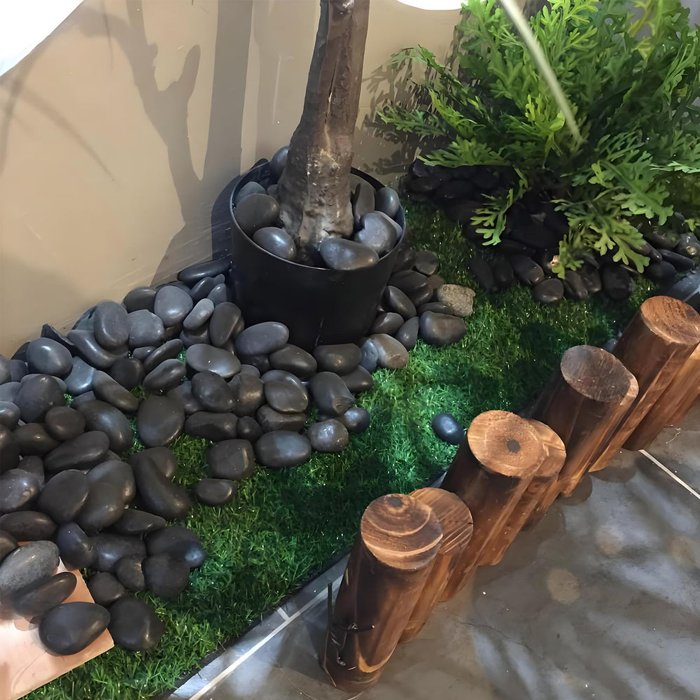 FANTIAN pebbles used as planter top layer providing clean look
