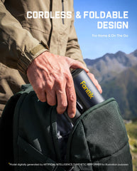 Fanttik NB10 folded handle detail illustrating portability and storage