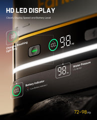 Fanttik NB10 HD LED display close-up showing battery level clarity for planning
