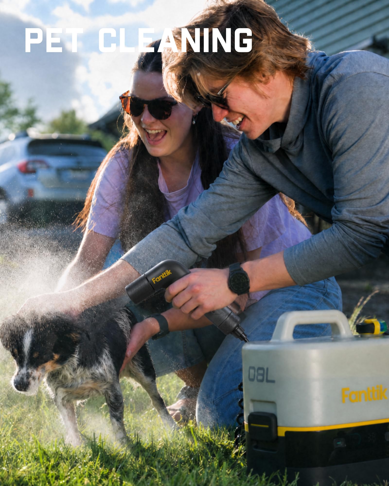 Fanttik NB10 adjustable nozzle detail demonstrating 72–98 PSI selection benefit