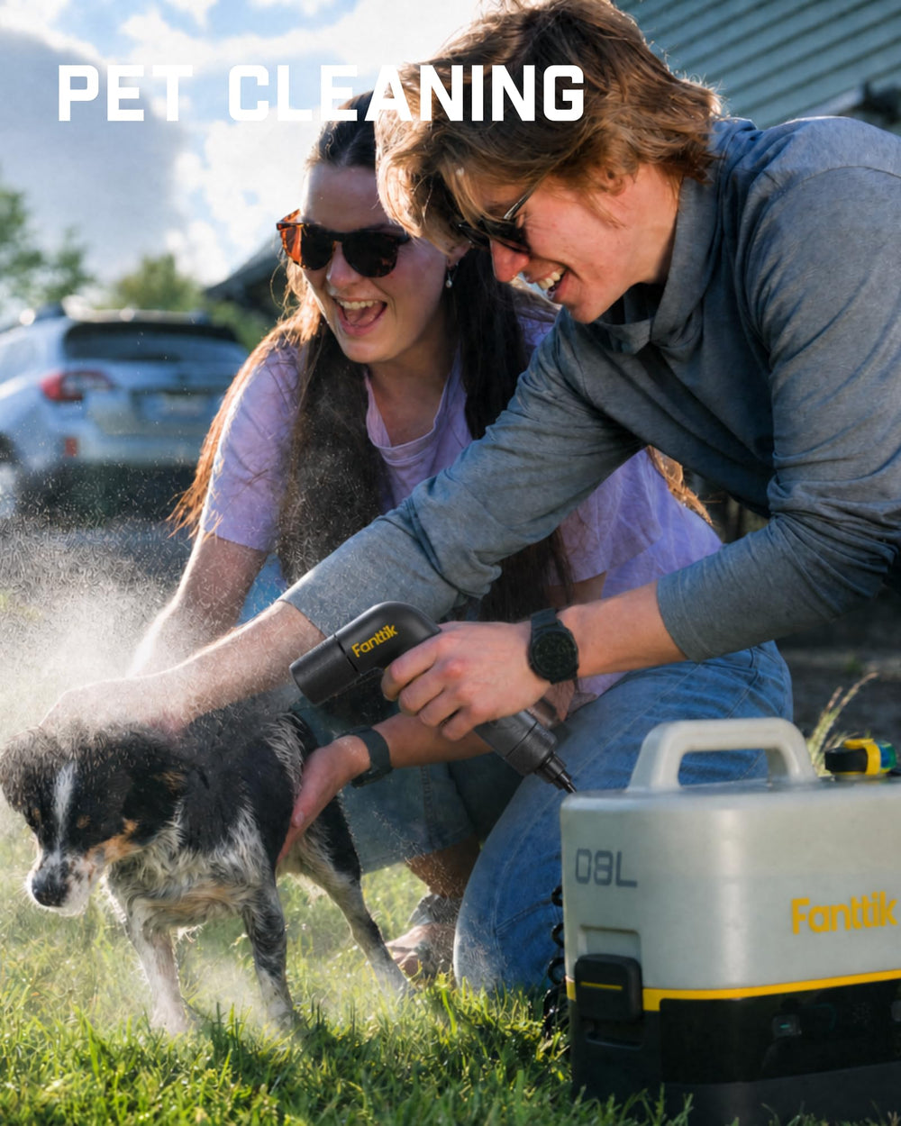 Fanttik NB10 adjustable nozzle detail demonstrating 72–98 PSI selection benefit