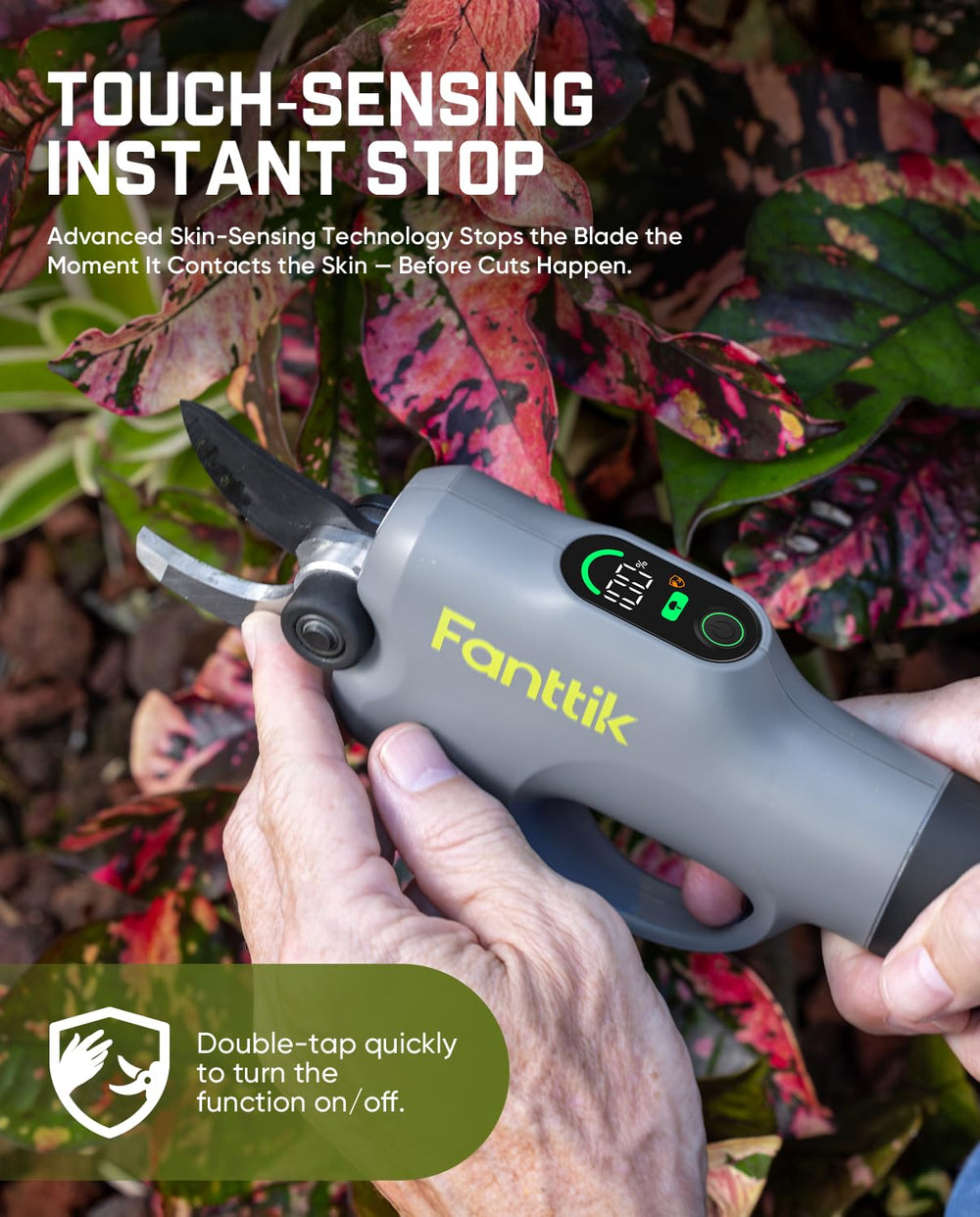 Fanttik Y10 Pro clear digital display showing battery level and mode for control