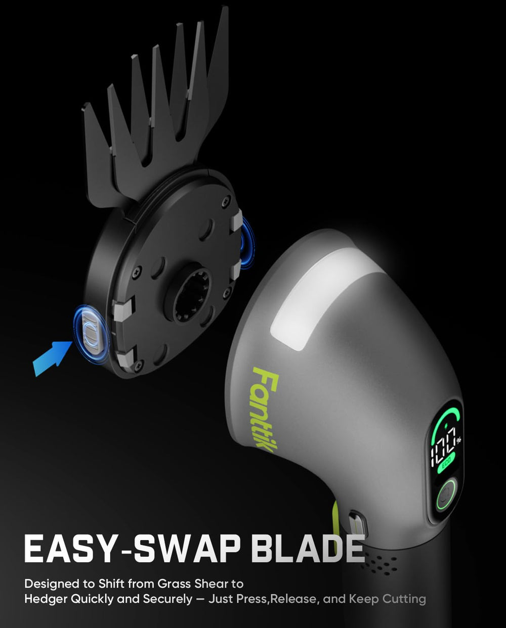 Fanttik ergonomic handle and dual safety lock for secure, comfortable operation