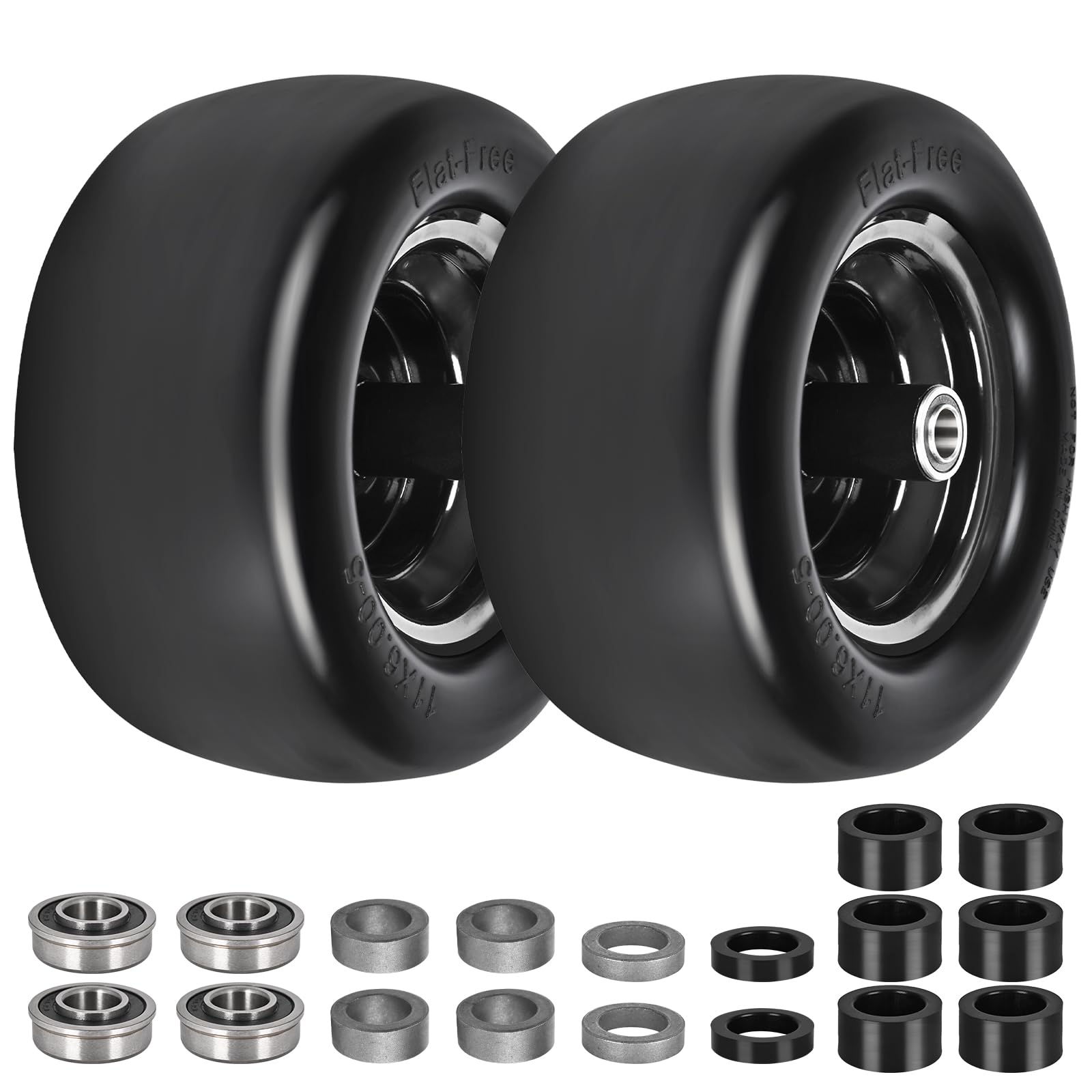 Fanxier front wheel assembly installed, reliable no-flat performance