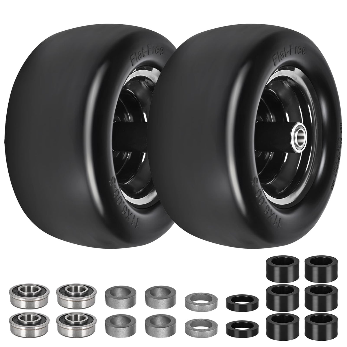 Fanxier front wheel assembly installed, reliable no-flat performance