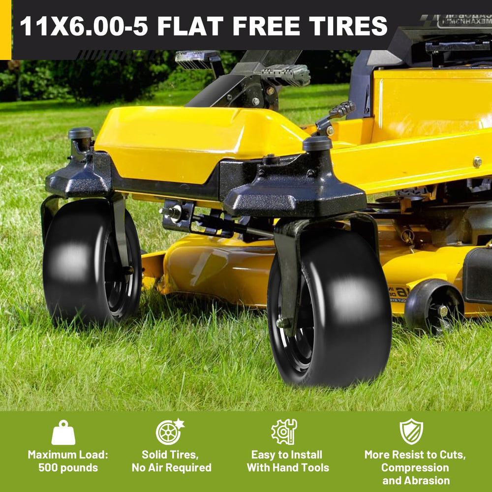 Fanxier wheel mounted on zero-turn mower improving stability