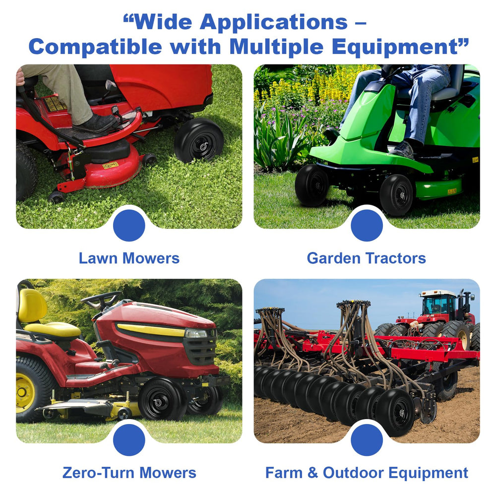 Fanxier wheel installed in yard setting, reliable traction and smooth mowing