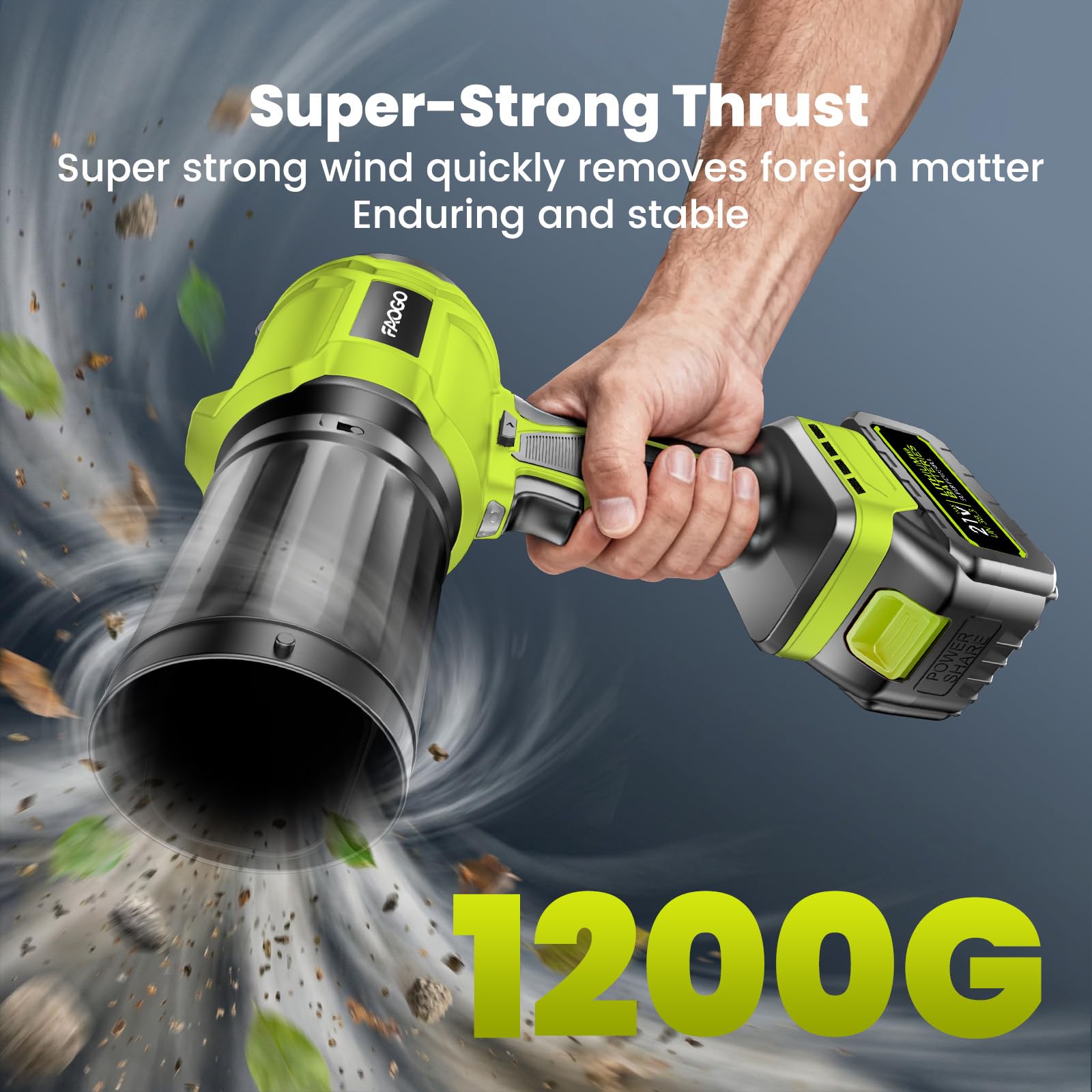 FAOGO with extended nozzle attached reaching gutter and roof edges for versatility