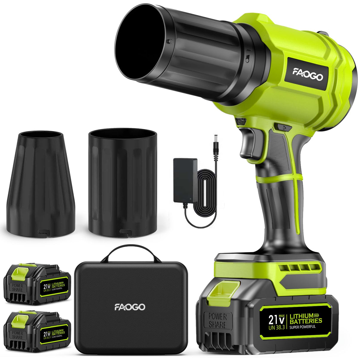 FAOGO front view showing light green body and ergonomic grip for easy handling