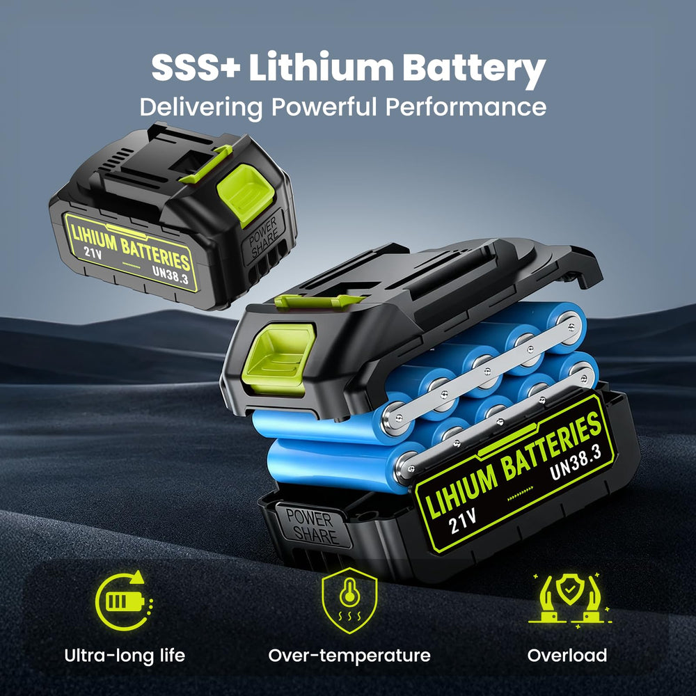 FAOGO two batteries and charger kit visible to extend runtime and reduce downtime