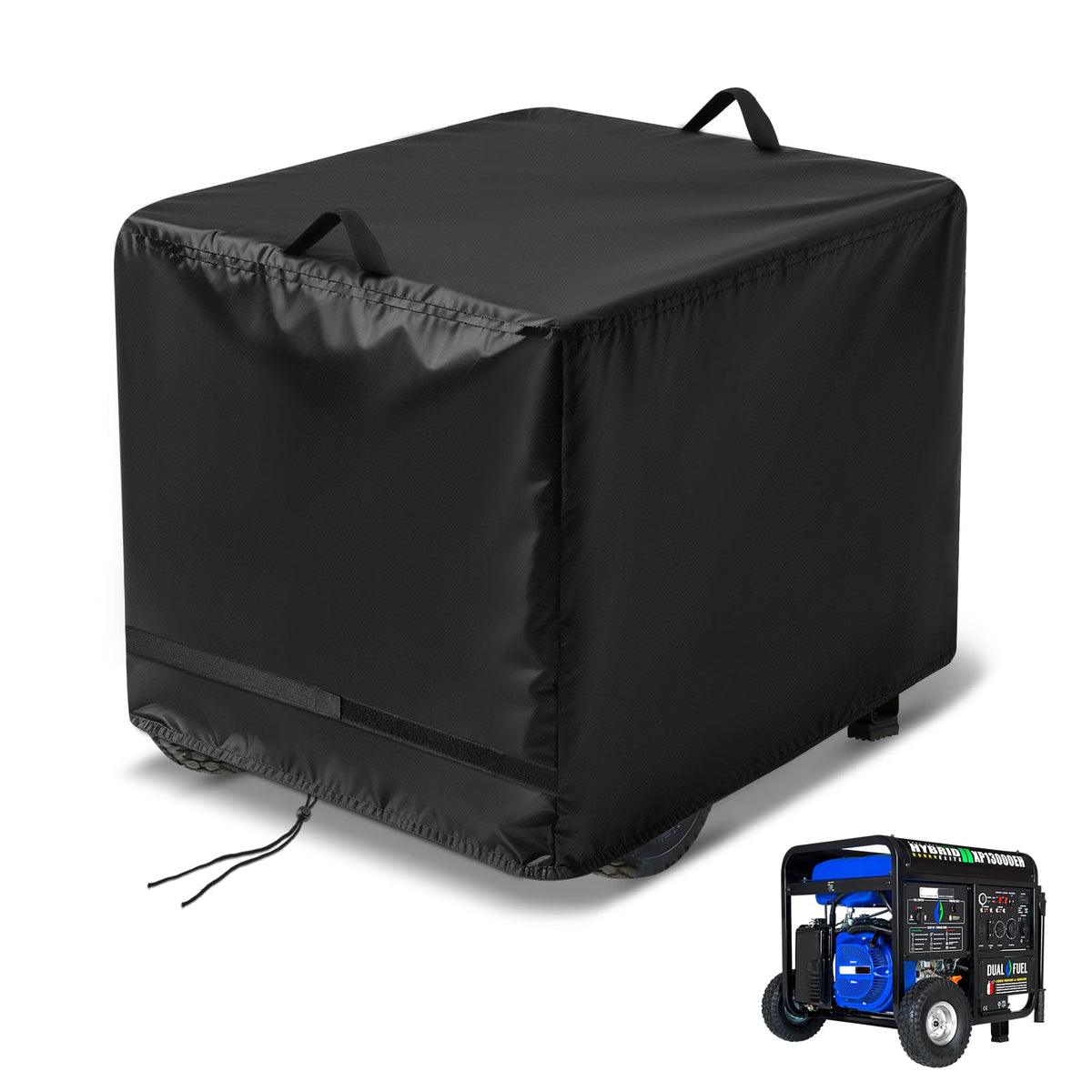 Farafox cover front view on DuroMax generator showing weather protection benefit