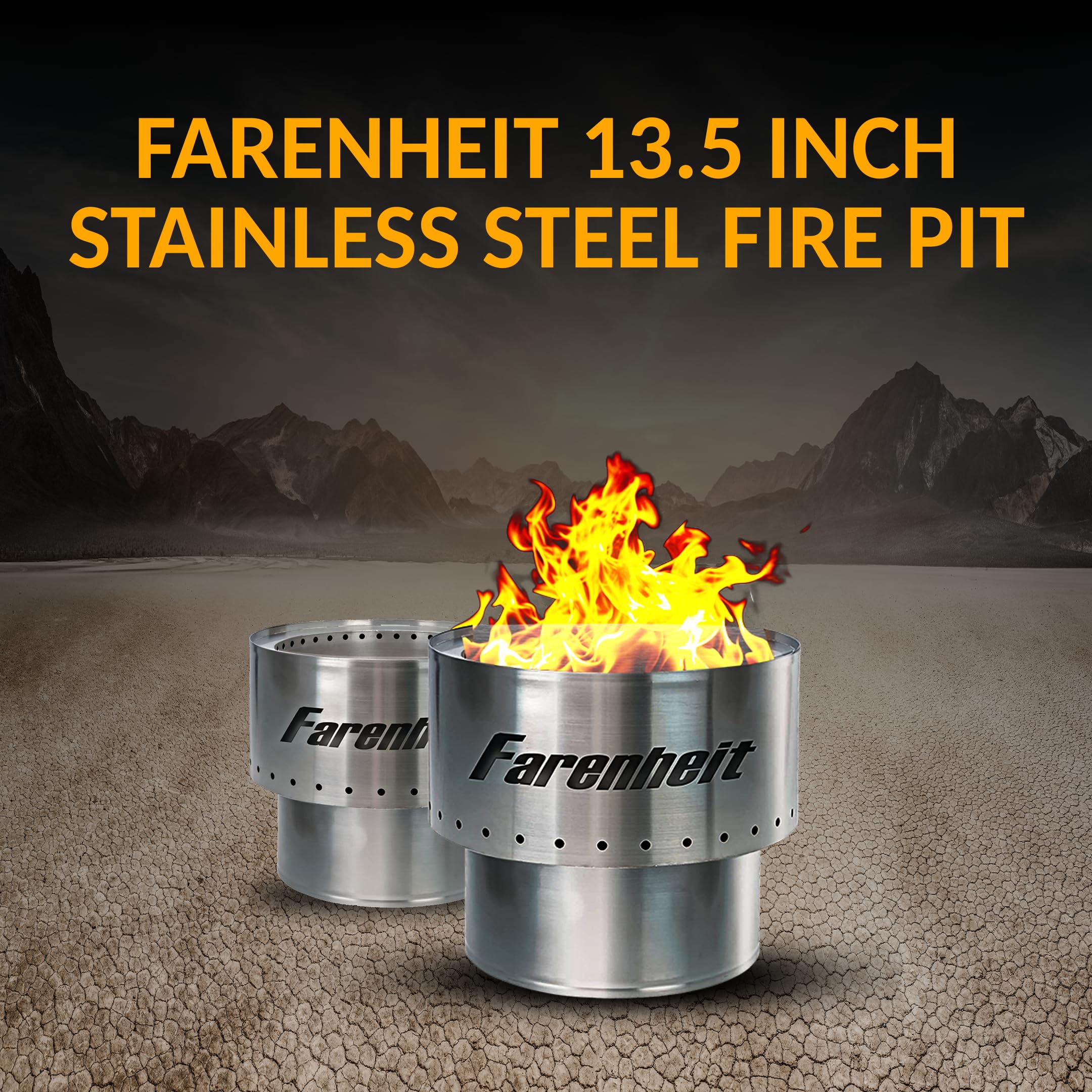 Farenheit detailed view of grate and ash tray enabling easier cleanup and efficient airflow