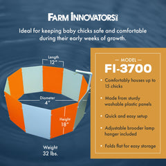 Farm Innovators adjustable lamp hanger detail showing secure mounting and flexible height