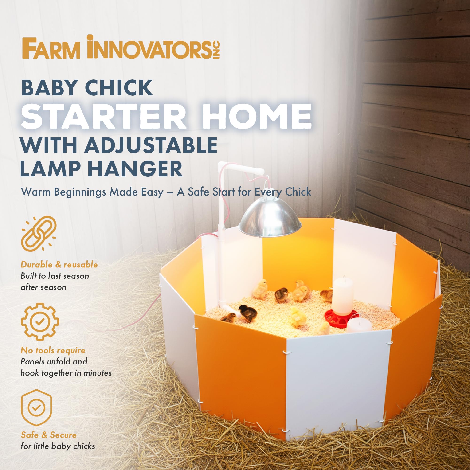 Farm Innovators close-up of plastic panel texture emphasizing durable, washable surface
