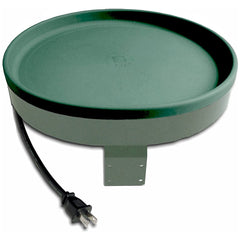 Farm Innovators close-up of the heated birdbath heater area highlighting thermostat efficiency