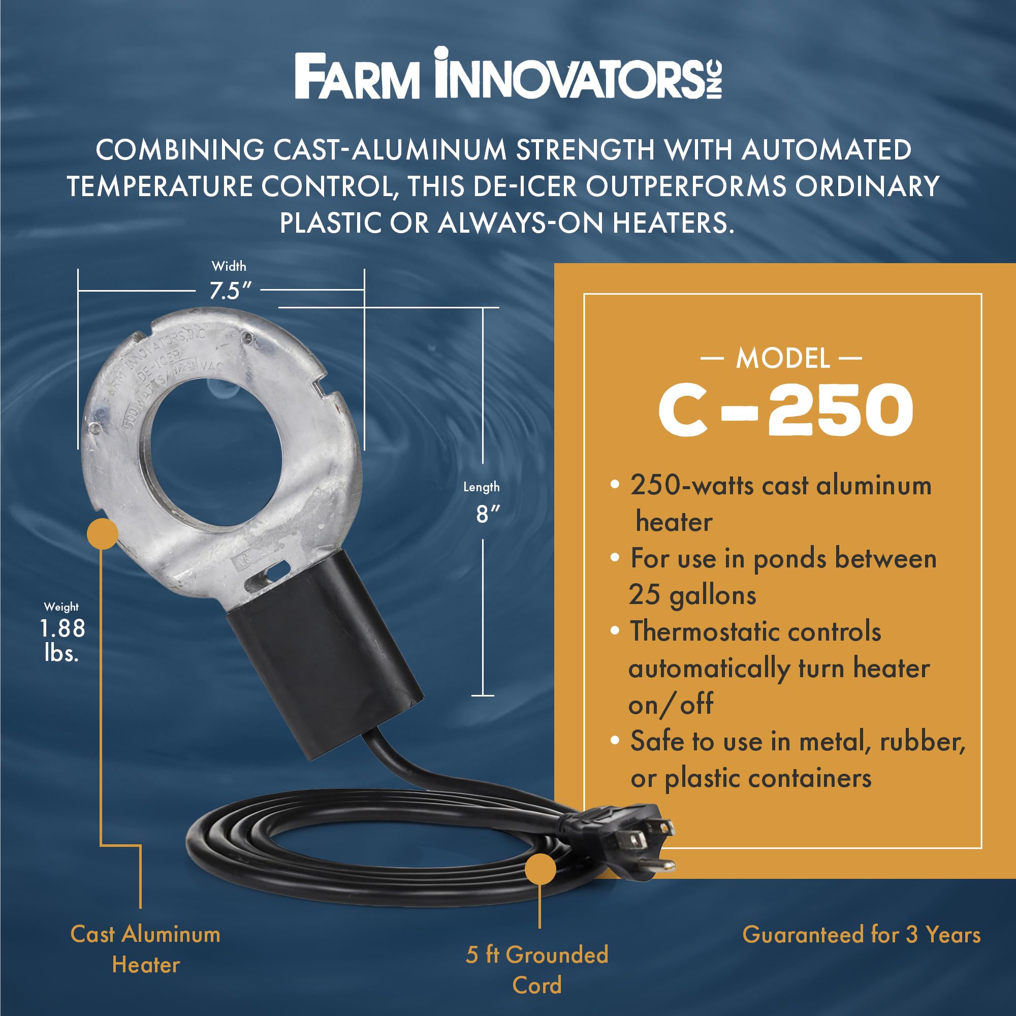 Farm Innovators in-bucket use demonstrating consistent ice prevention