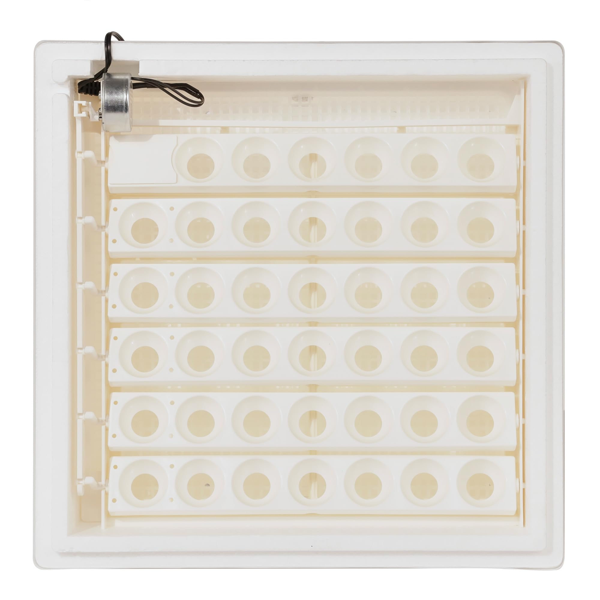 Farm Innovators easy-fill water channels detail enabling humidity top-up without opening lid benefit