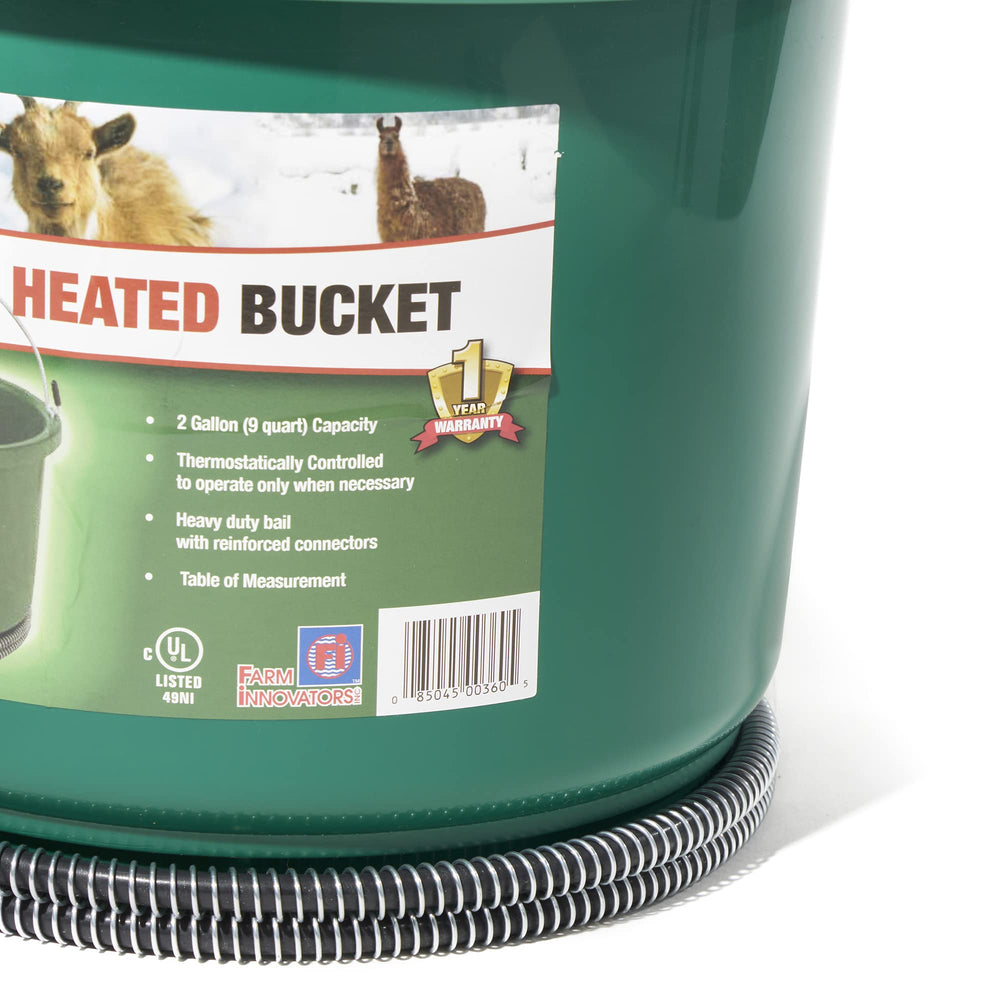 Farm Innovators HB-60 next to measuring container showing 2-gallon capacity benefit