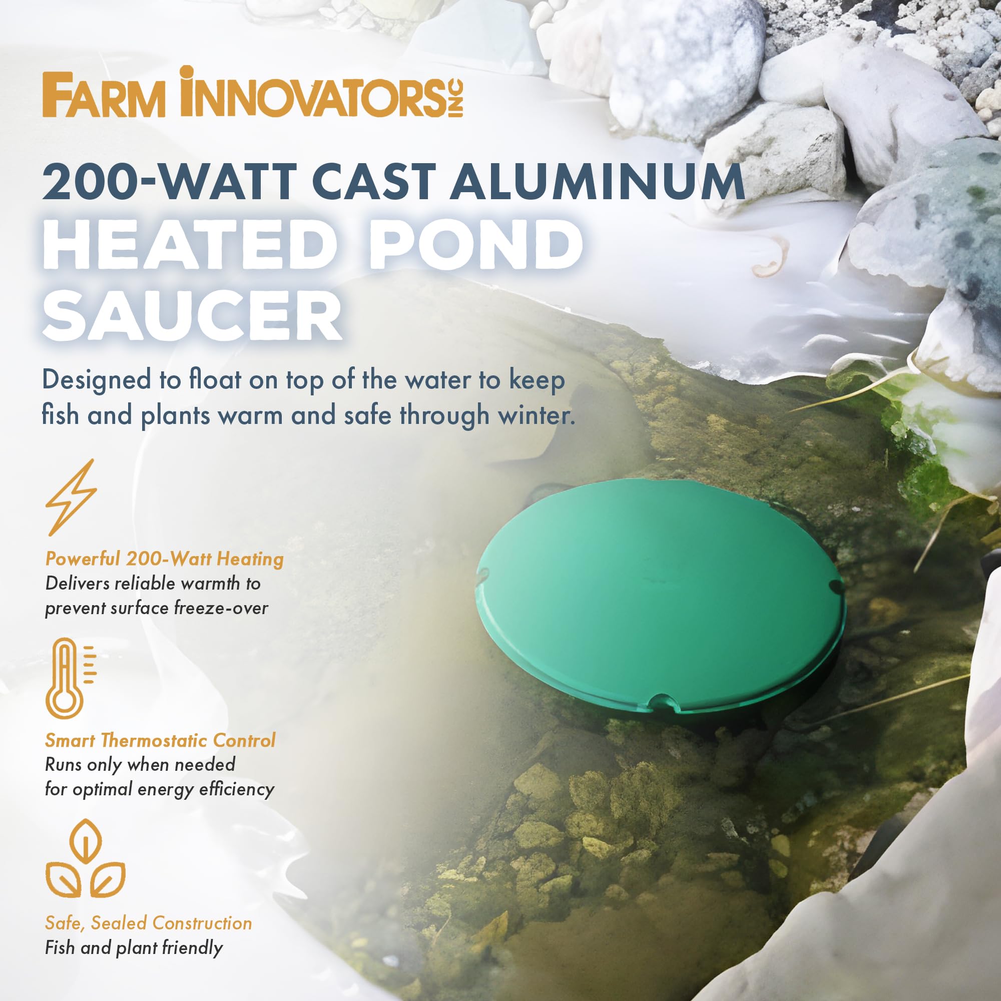 Farm Innovators close-up of cast-aluminum surface highlighting corrosion resistance