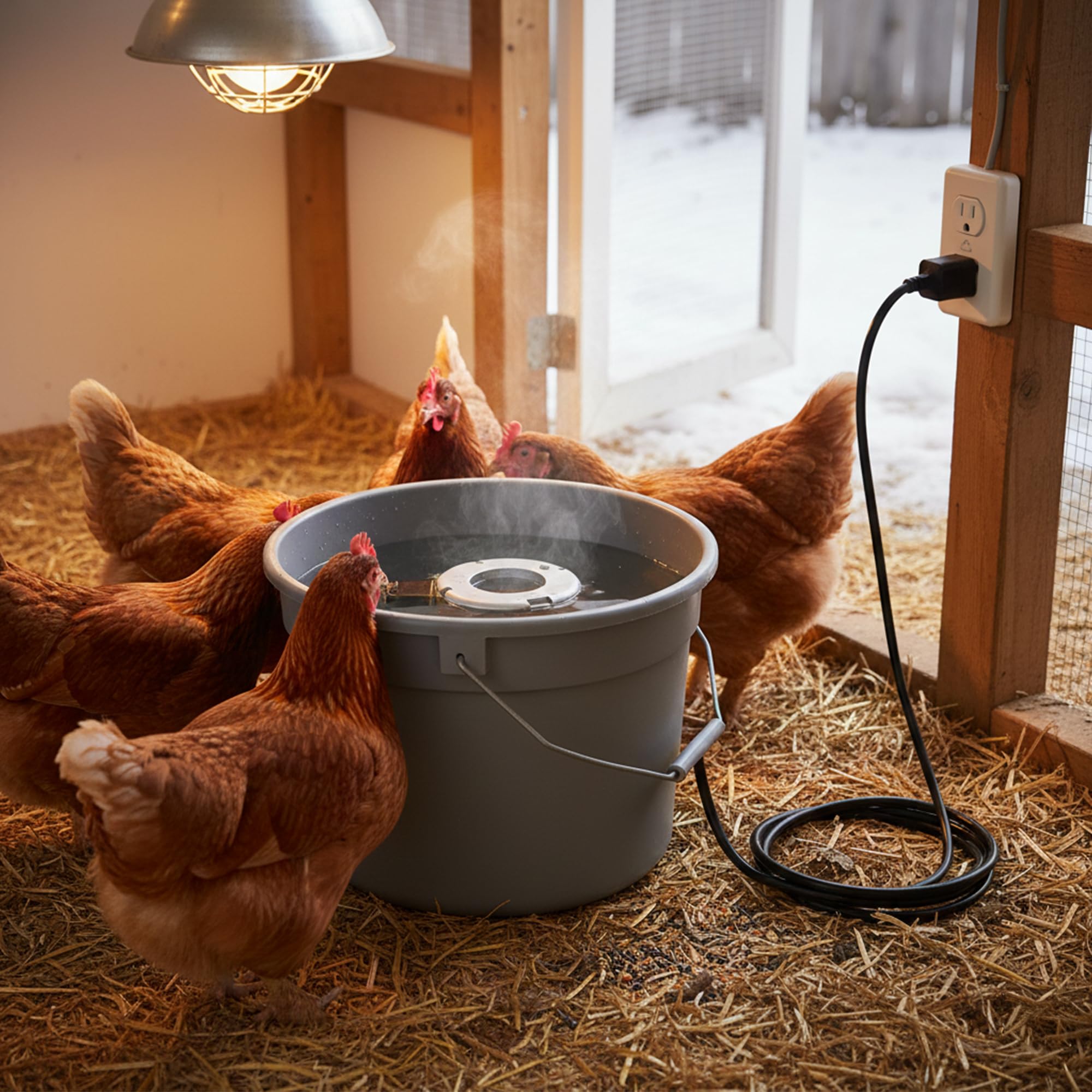 Farm Innovators de-icer beside a ruler for scale, demonstrating compact footprint advantage