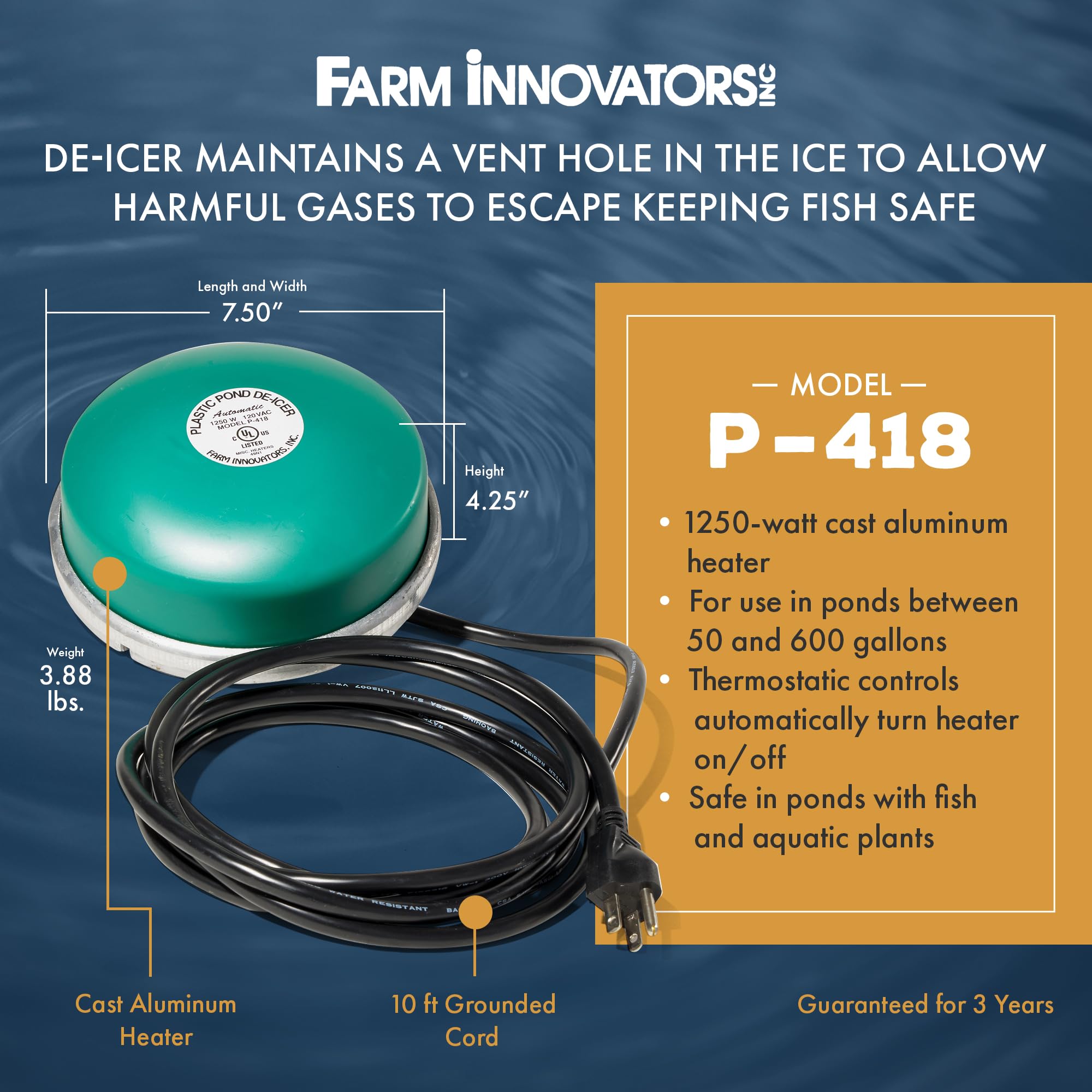 Farm Innovators thermostat detail showing automatic energy-saving control