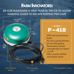 Farm Innovators thermostat detail showing automatic energy-saving control